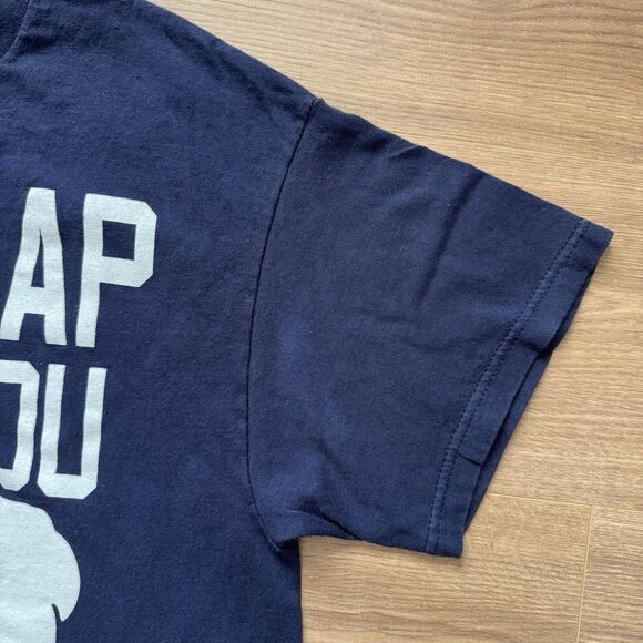 2012 Popeye I Didn’t Slap You I High Fived Your Face Graphic T-Shirt L Navy - Picture 6 of 8